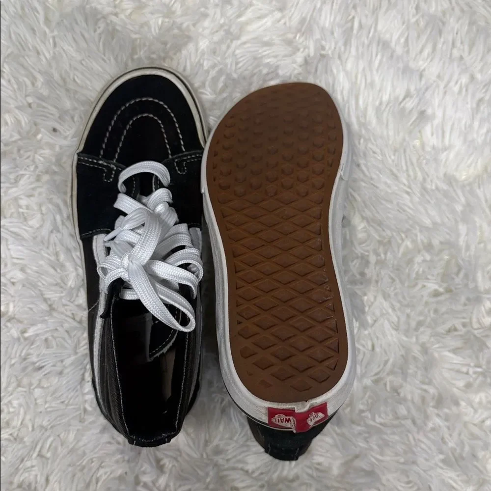 Vans Black and White Kids High-Top Sneakers